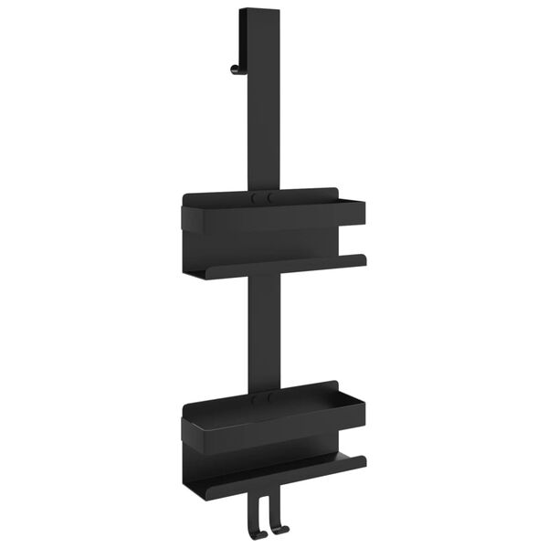 vidaXL Hanging Shower Caddy Matt Black Brushed 304 Stainless Steel