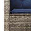 vidaXL Garden Chair with Cushions Grey Poly Rattan