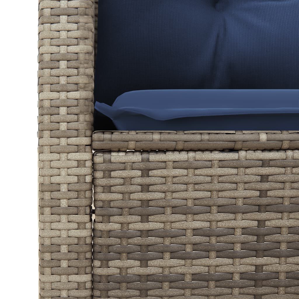 vidaXL Garden Chair with Cushions Grey Poly Rattan