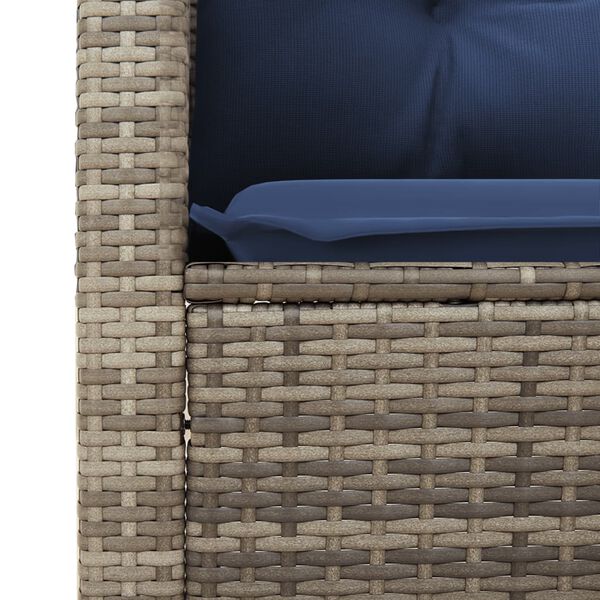 vidaXL Garden Chair with Cushions Grey Poly Rattan