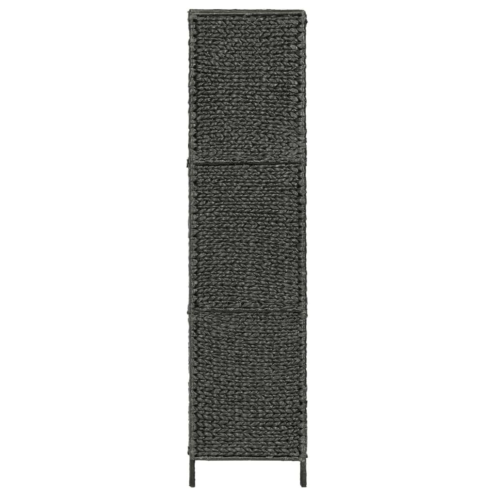vidaXL 5-Panel Room Divider Black 193x160 cm Water Hyacinth