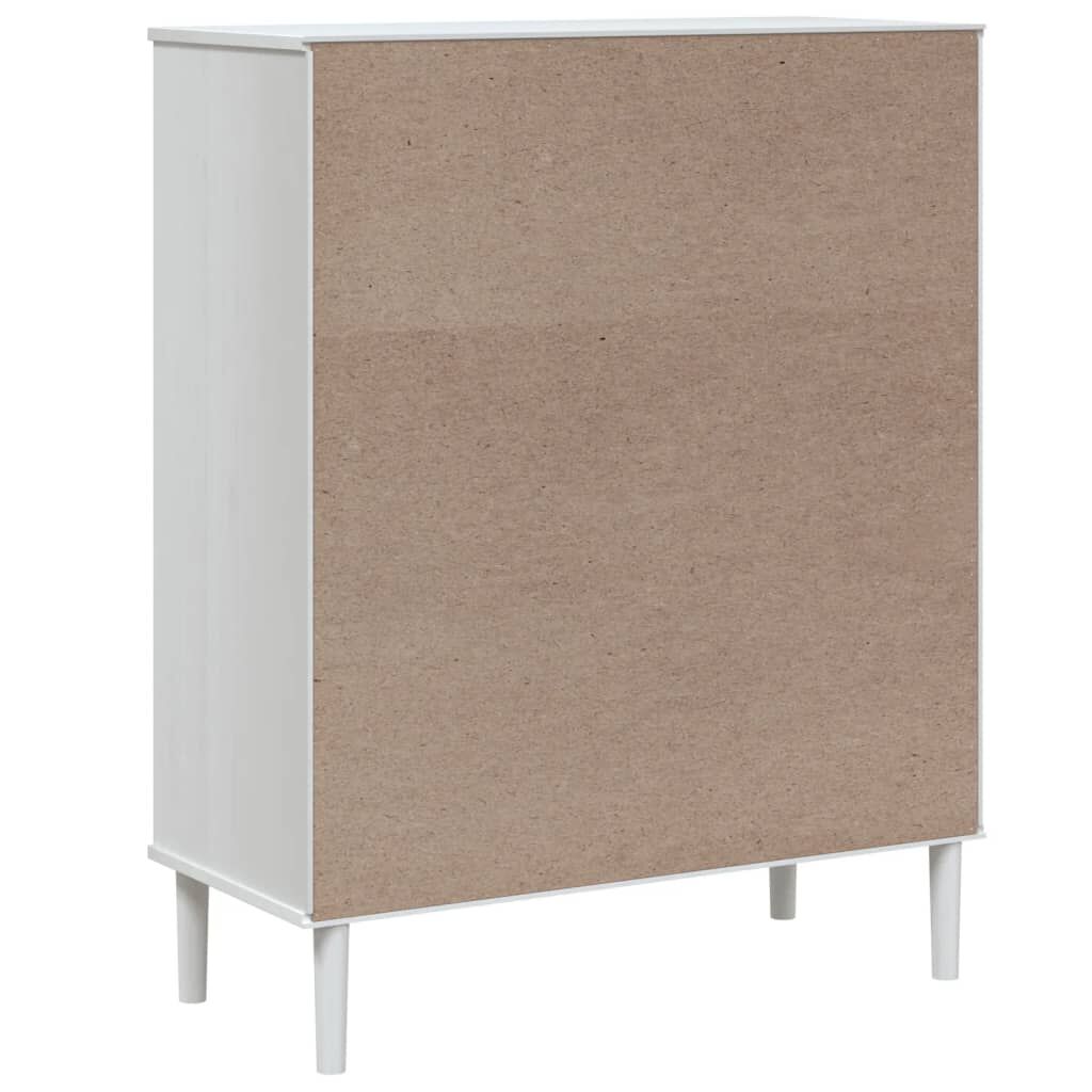 vidaXL Highboard SENJA Rattan Look White 90x40x112cm Solid Wood Pine