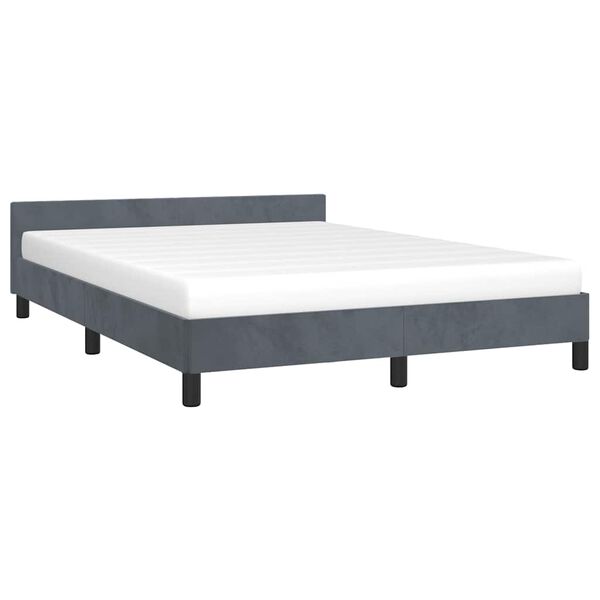 vidaXL Bed Frame without Mattress Dark Grey Double Velvet