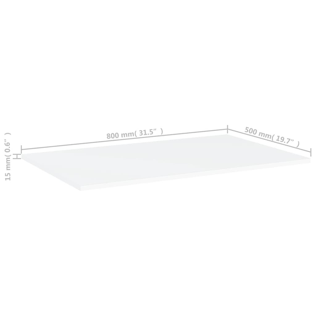vidaXL Bookshelf Boards 4 pcs White 80x50x1.5 cm Engineered Wood