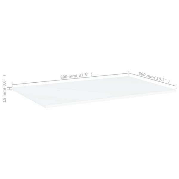 vidaXL Bookshelf Boards 4 pcs White 80x50x1.5 cm Engineered Wood
