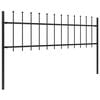 vidaXL Garden Fence with Spear Top Steel 359x60 cm Black