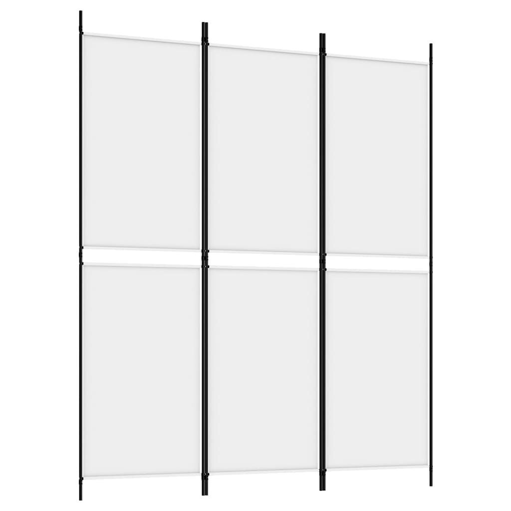 vidaXL 3-Panel Room Divider White 150x180 cm Fabric