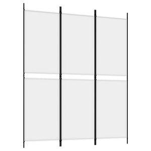 vidaXL 3-Panel Room Divider White 150x180 cm Fabric