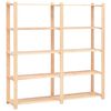 vidaXL 5-Tier Storage Rack 170x38x170 cm Solid Pinewood 500 kg