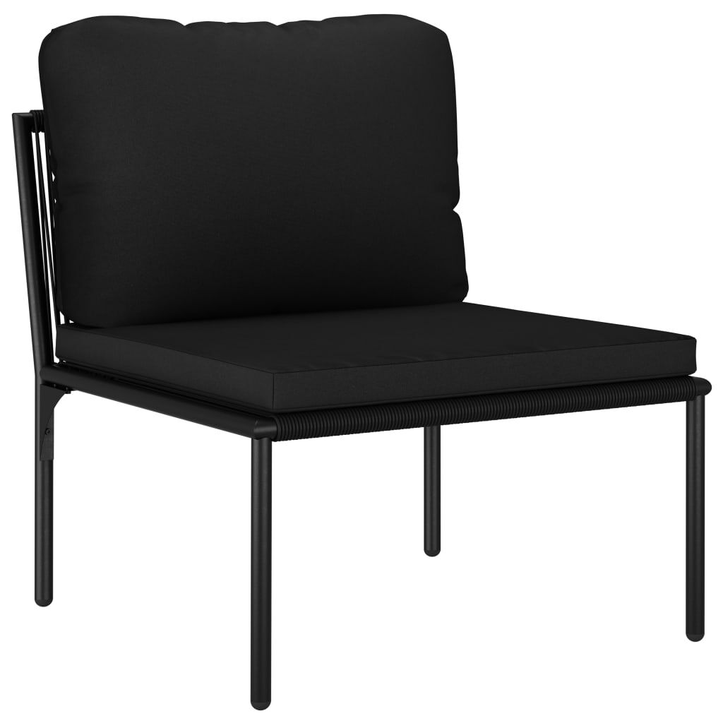 vidaXL 5 Piece Garden Lounge Set with Cushions Black PVC