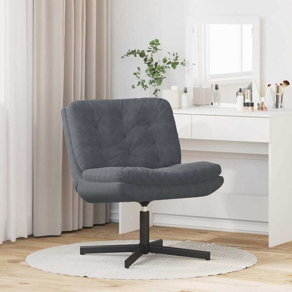 vidaXL Swivel Relaxing Chair Manual Dark grey 63 x 75 x 76 cm Velvet
