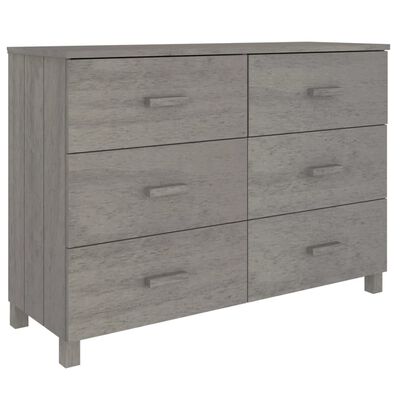 vidaXL Sideboard HAMAR Light Grey 113x40x80 cm Solid Wood Pine