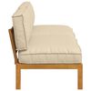 vidaXL Sofa Set with Cushion Plain 2 pcs Beige Solid Acacia Wood