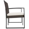vidaXL 2-Seater Garden Bench with Cushions Brown PP Rattan