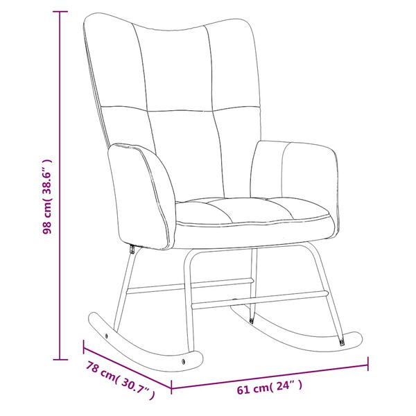 vidaXL Rocking Chair with a Stool Light Grey Velvet