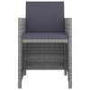 vidaXL 5 Piece Outdoor Dining Set with Cushions Poly Rattan Grey