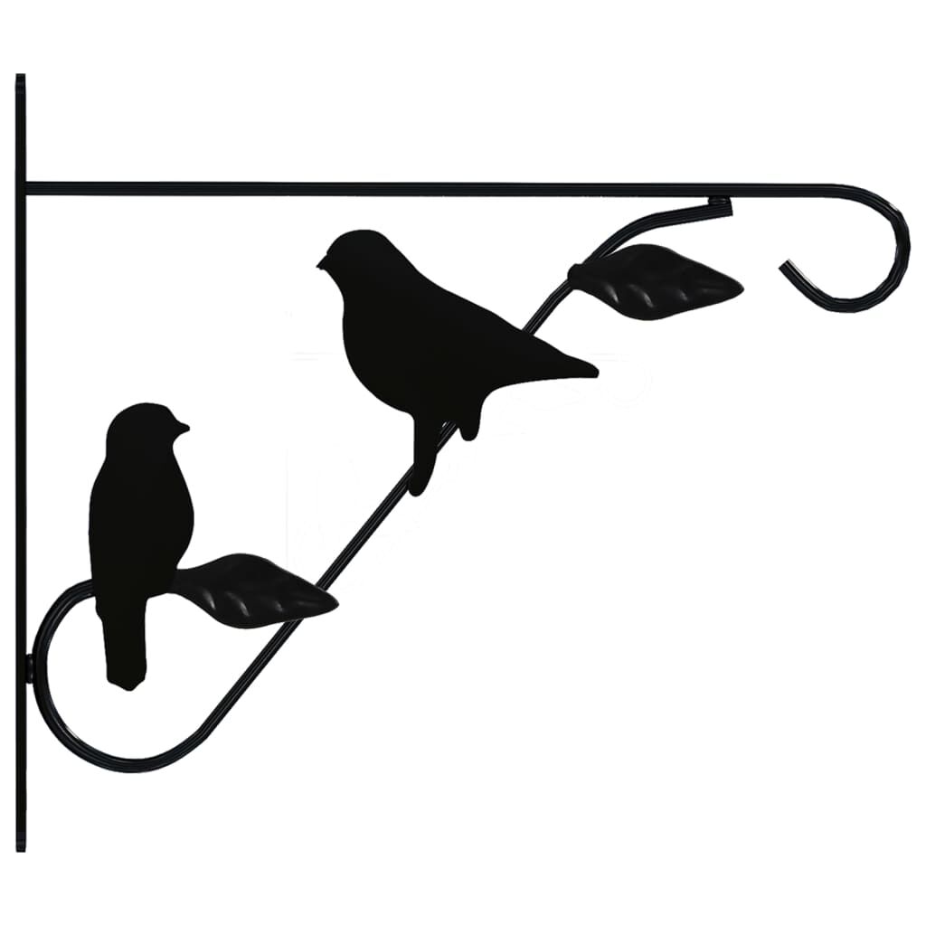 vidaXL Hanging Basket Brackets 4 pcs Black Steel