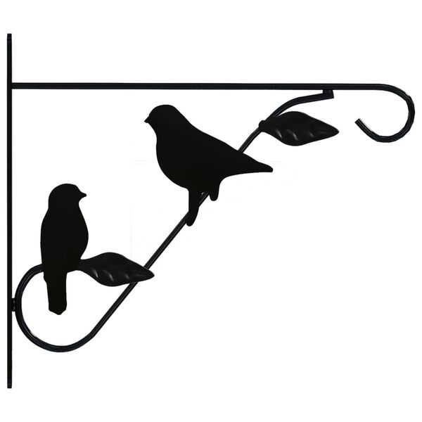 vidaXL Hanging Basket Brackets 4 pcs Black Steel