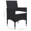 vidaXL 3 Piece Garden Dining Set Black