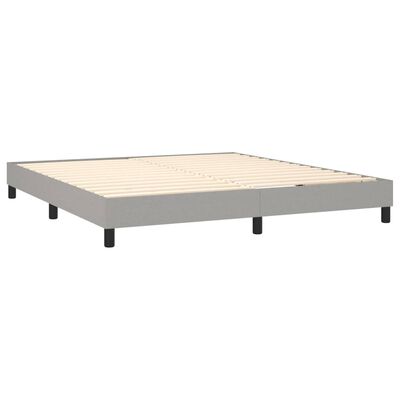 vidaXL Box Spring Bed with Mattress Light Grey 183x213 cm California King Fabric