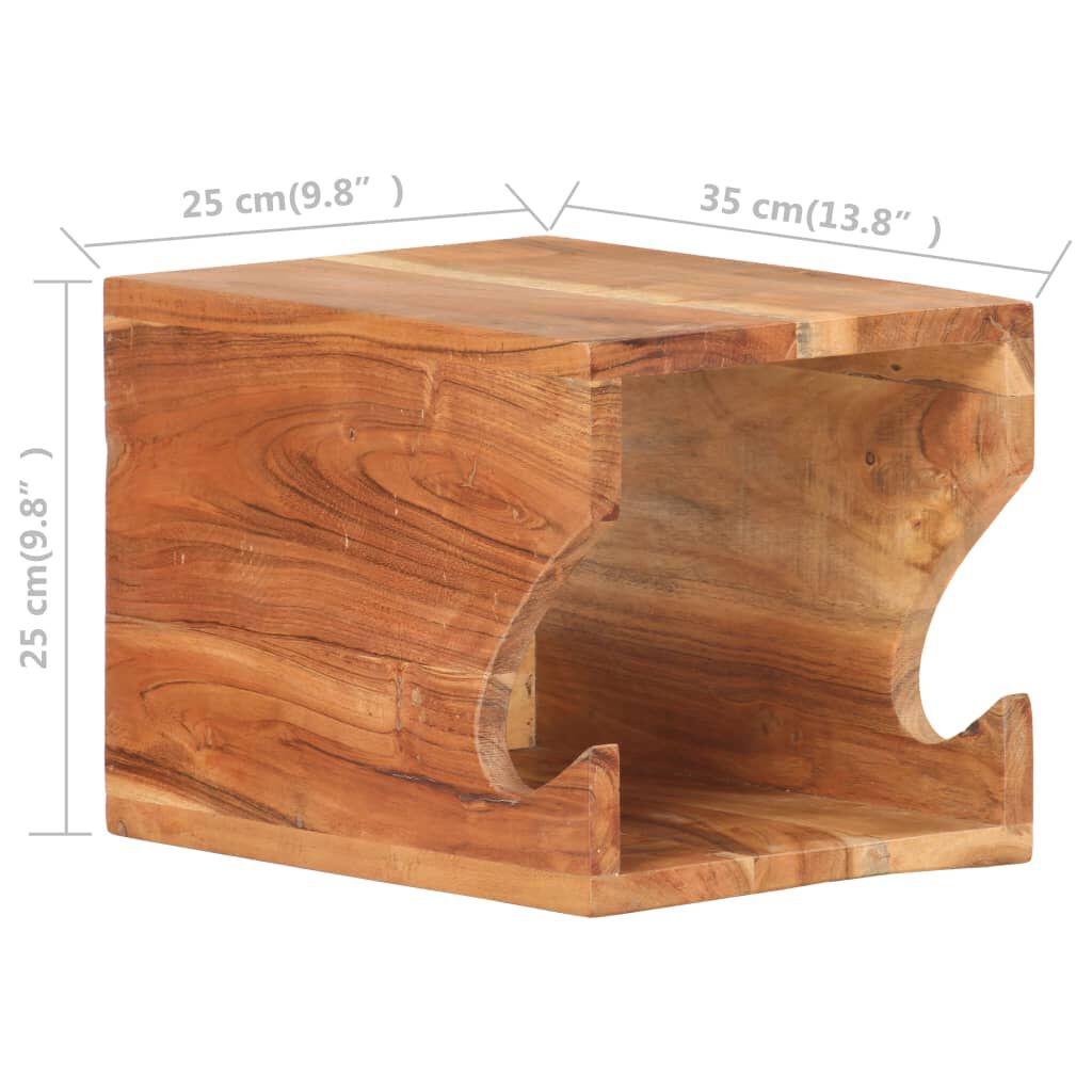 vidaXL Wall Mounted Bicycle Rack 35x25x25 cm Solid Acacia Wood
