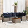 vidaXL Garden Sofa Set with Cushion 6 pcs Grey Poly Rattan