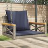 vidaXL Swing Bench with Cushions Grey 63x62x40 cm Poly Rattan