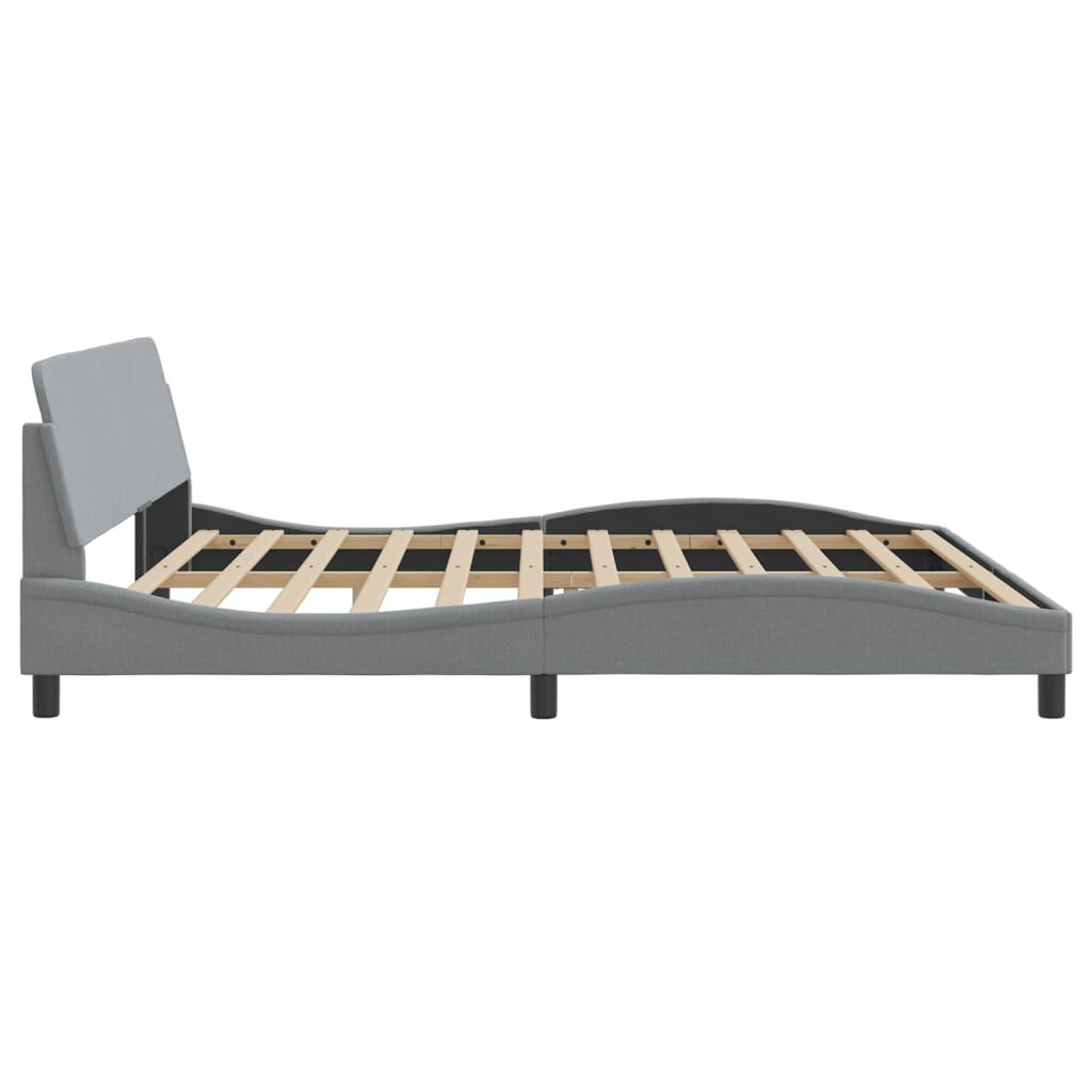 vidaXL Bed Frame without Mattress Light Grey 193x203 cm Fabric