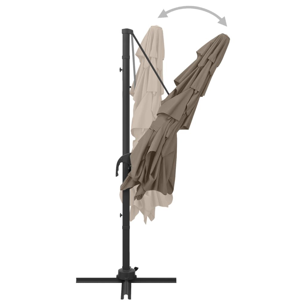 vidaXL 4-Tier Garden Parasol with Aluminium Pole Taupe 250x250 cm