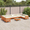 vidaXL 11 Piece Garden Sofa Set with Cushions Wax Brown Solid Wood Pine