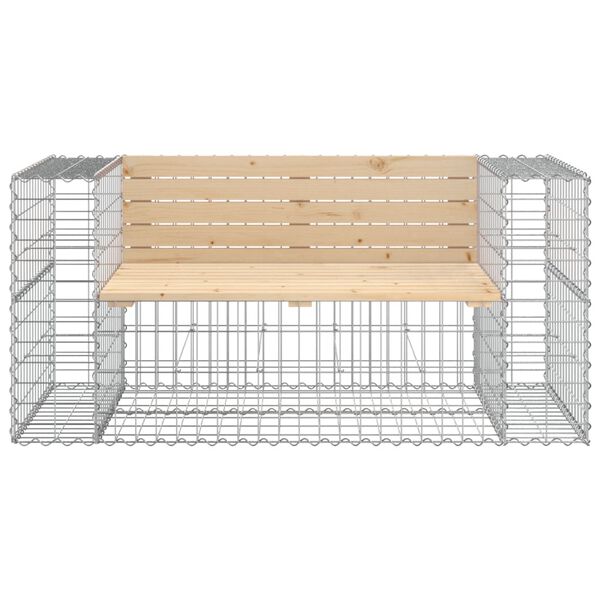 vidaXL Garden Bench Gabion Design 143x71x65.5 cm Solid Wood Pine