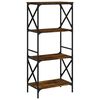 vidaXL Bookcase 4-Tier Smoked Oak 59x35x132 cm Engineered Wood