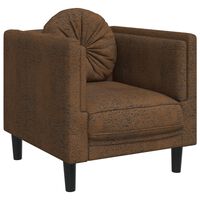 vidaXL Sofa Chair with Cushion Brown Faux Suede Leather