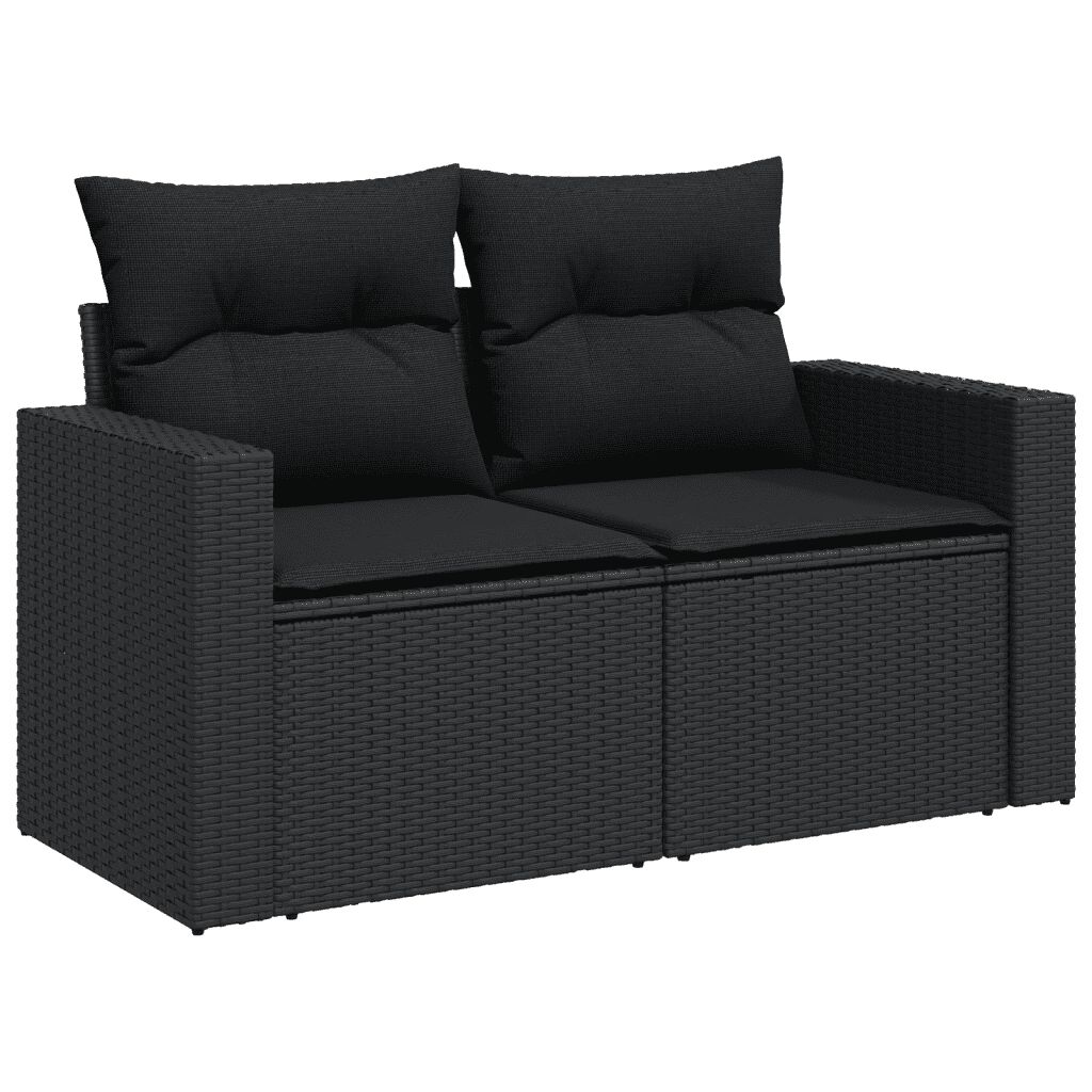 vidaXL 7 Piece Garden Sofa Set with Cushions Brown Poly Rattan