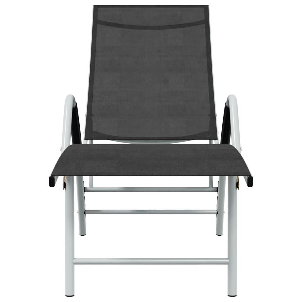 vidaXL Sun Lounger Textilene and Aluminium Black