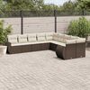 vidaXL 10 Piece Garden Sofa Set with Cushions Brown Poly Rattan