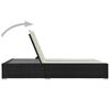 vidaXL Double Sun Lounger Poly Rattan Black