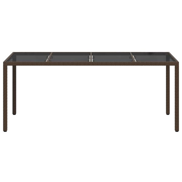 vidaXL Garden Table Brown 190 x 90 x 75 cm Poly Rattan