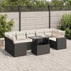vidaXL 8 Piece Garden Sofa Set with Cushions Black Poly Rattan
