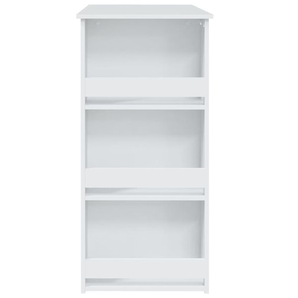 vidaXL Bar Table with Storage Rack White 102x50x103.5 cm Engineered Wood