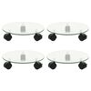 vidaXL Plant Rollers 4 pcs 28 cm Tempered Glass Round