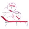 vidaXL Folding Sun Lounger with Canopy Steel and Fabric Red