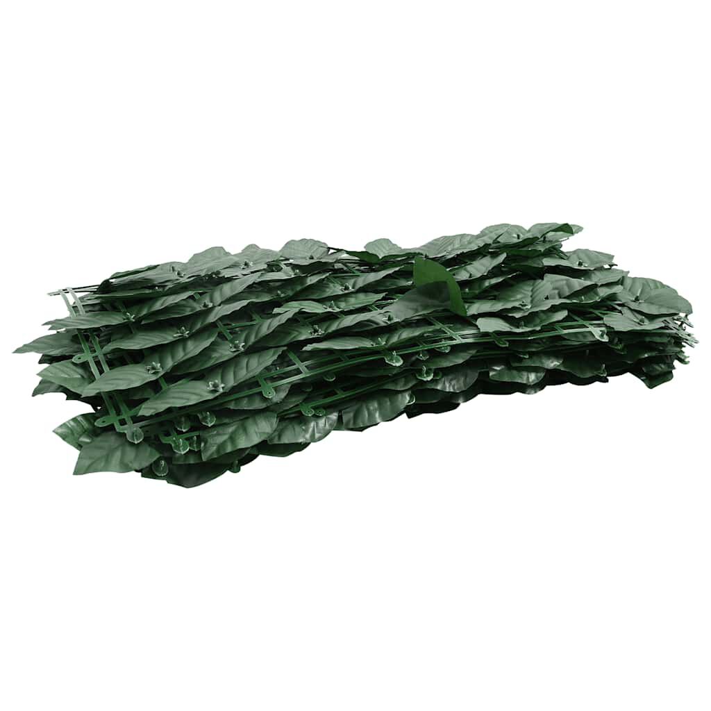 vidaXL Balcony Screen with Dark Green Leaves 300x100 cm