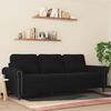 vidaXL 3-Seater Sofa Black 180 cm Velvet