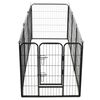 vidaXL Dog Playpen 8 Panels Steel 80x80 cm Black