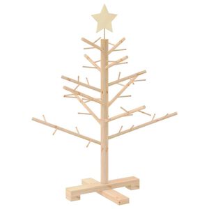 vidaXL Wooden Christmas Tree with Stand Natural 75 cm Solid pine wood