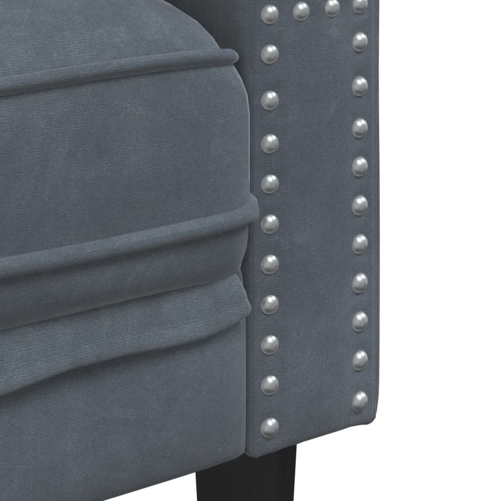 vidaXL 2 Piece Chesterfield Sofa Set with Bolsters Dark Grey Velvet