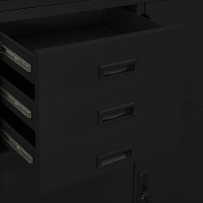 vidaXL Office Cabinet Black 90x40x180 cm Steel