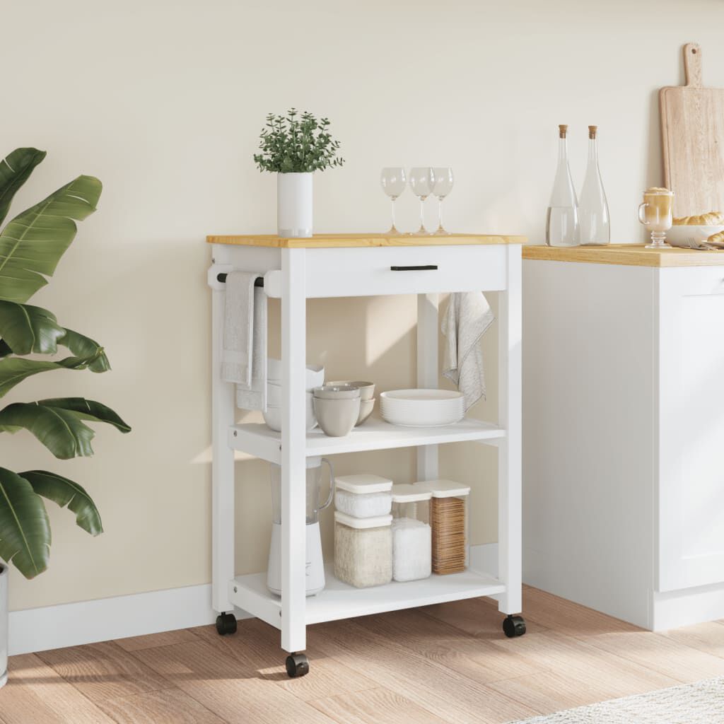 vidaXL Kitchen Trolley MONZA 60x40x90 cm Solid Wood Pine