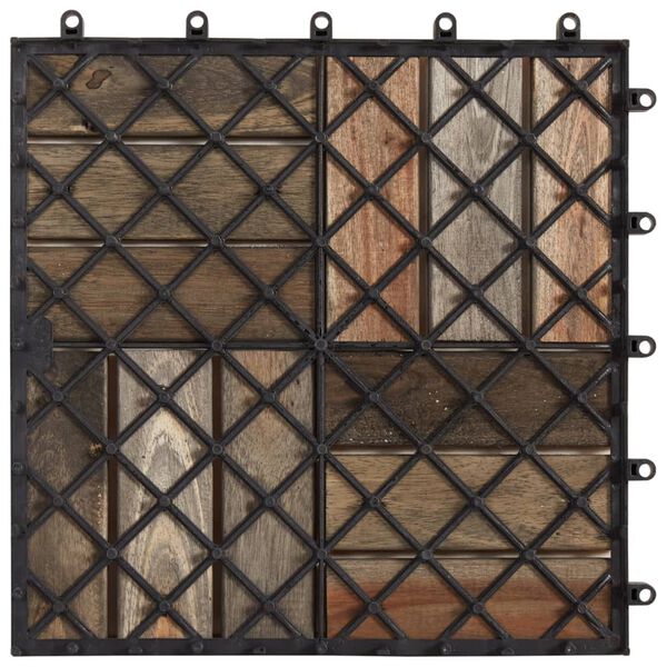 vidaXL Decking Tiles 10 pcs Grey Wash 30x30 cm Solid Acacia Wood